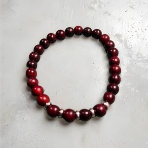 Men’s Elegant Red Beaded Bracelet